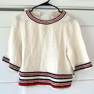 Tory Burch Linen Embroidered Shirt